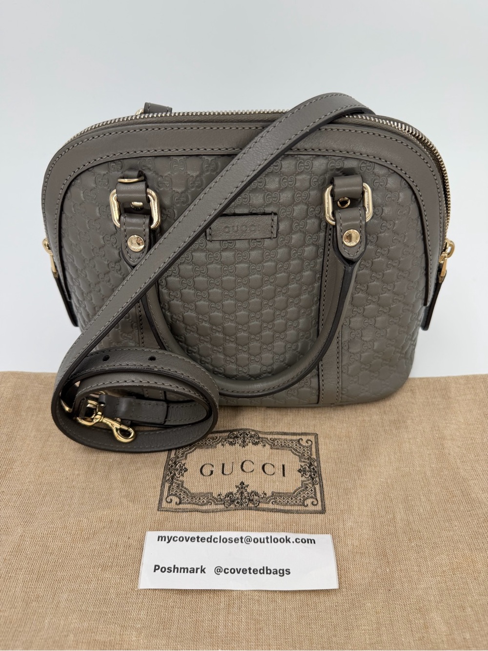 Gucci Embossed GG Leather 2 Way Bag Great Condition w/Dust Bag and Entrupy COA